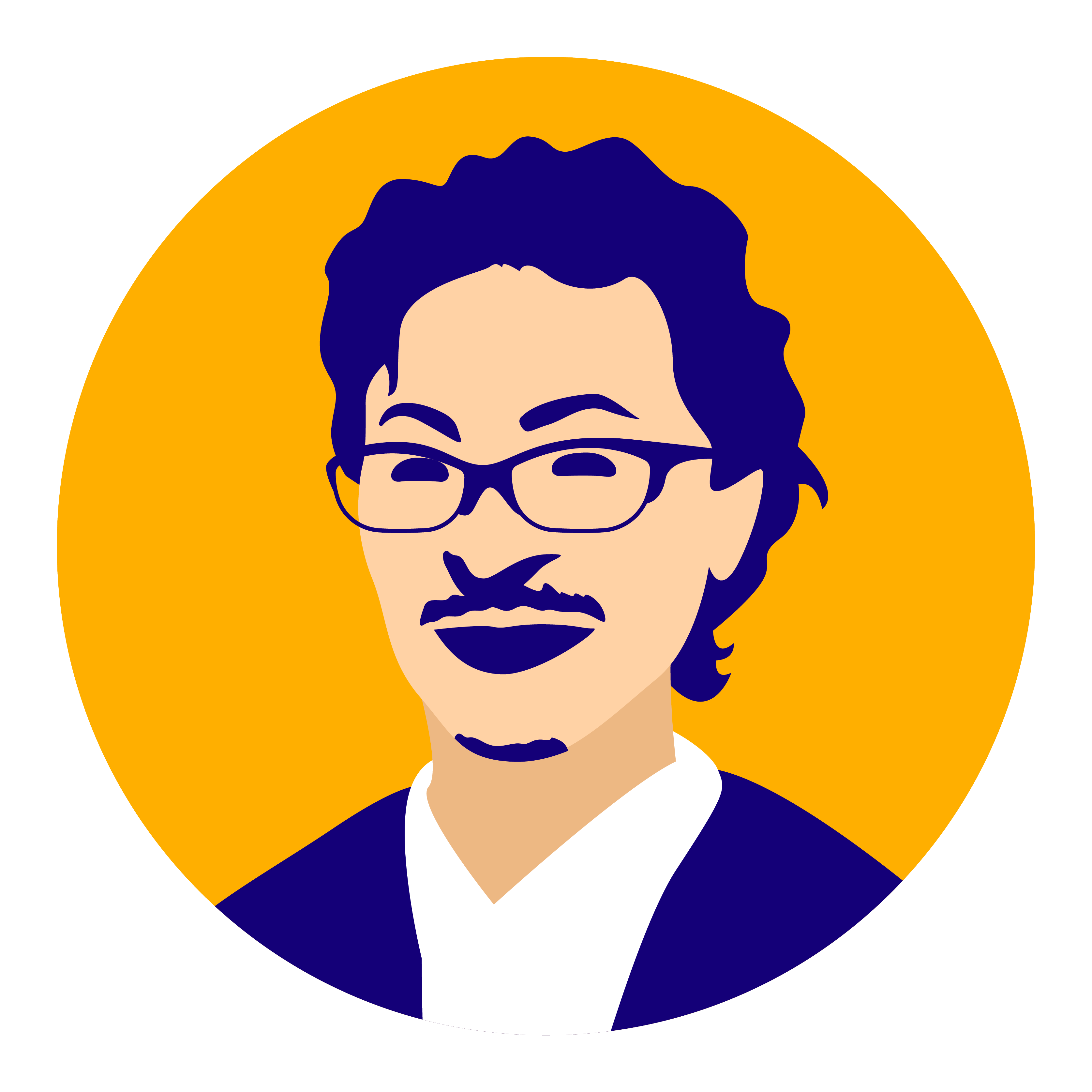 先生の顔イラスト