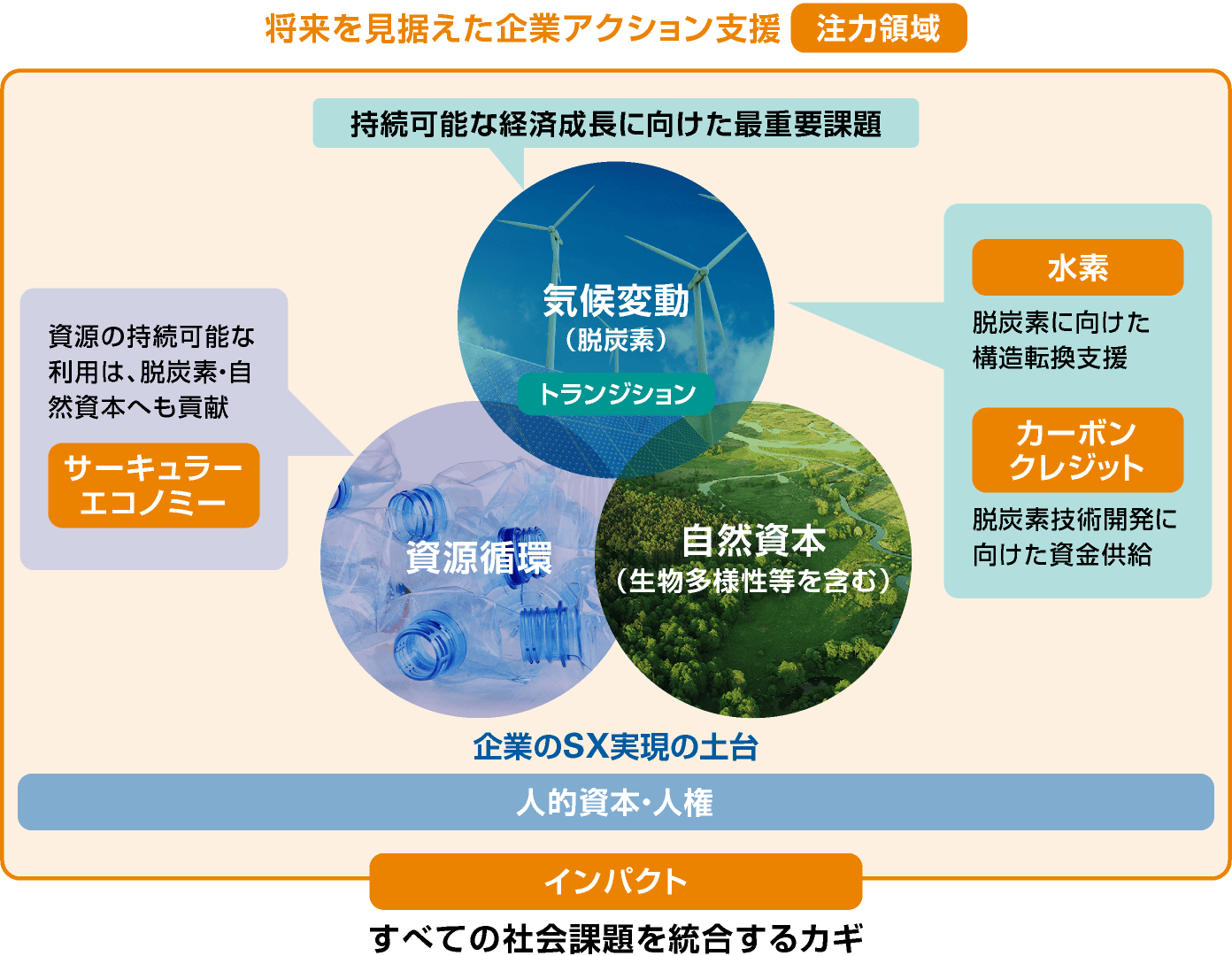 将来を見据えた企業アクション支援注力領域